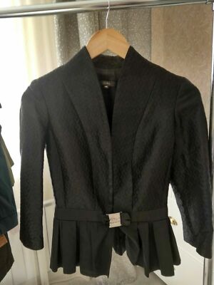Elegant Euro Brand Elisabetta Franchi CELYN b. black jacket blazer $400 Sz 42 S
