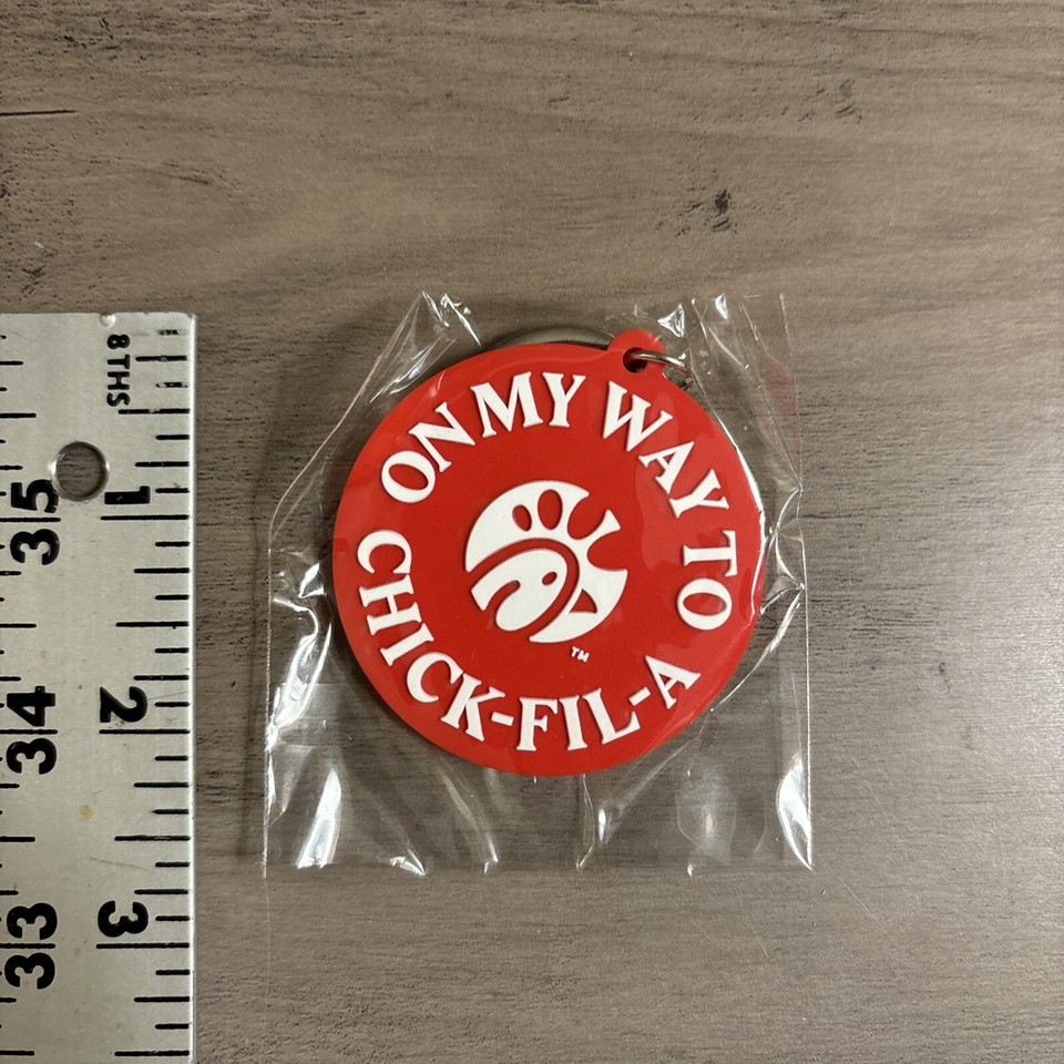 OFFICIAL CHICKFILA PROMO KEYCHAIN On My Way To Chick Fil A CFA LOGO