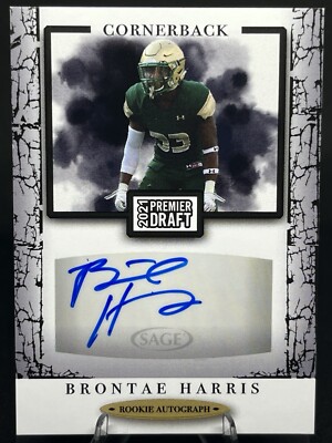 Brontae Harris 2021 Sage Premier Draft ROOKIE AUTO #A130 UAB Blazers RC