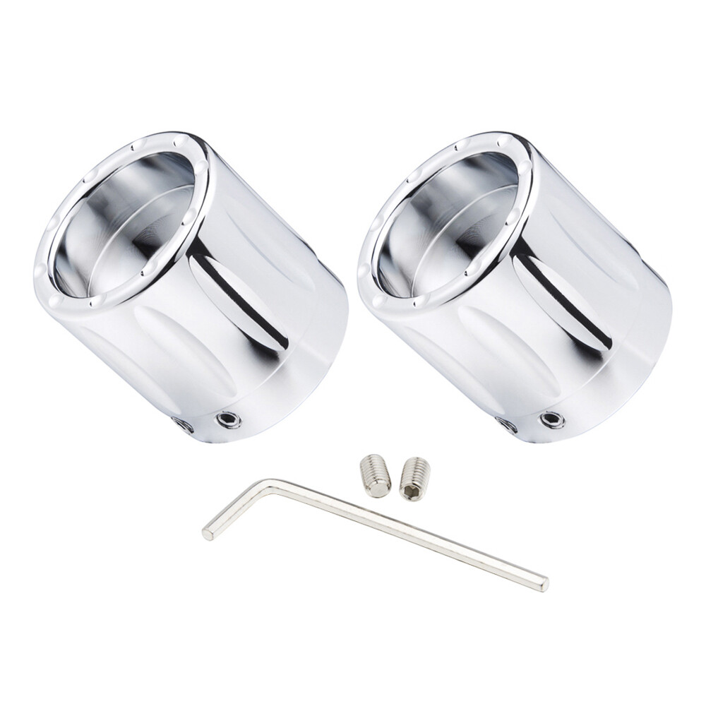 2PCS Chrome CNC Cut Axle Cap Nut Cover For Harley Touring Road King