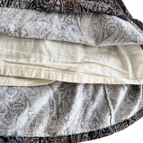 Bonpoint Girls Paisley Print Corduroy Dress in Brown and Ink Blue size 14 - Foto 9 di 9