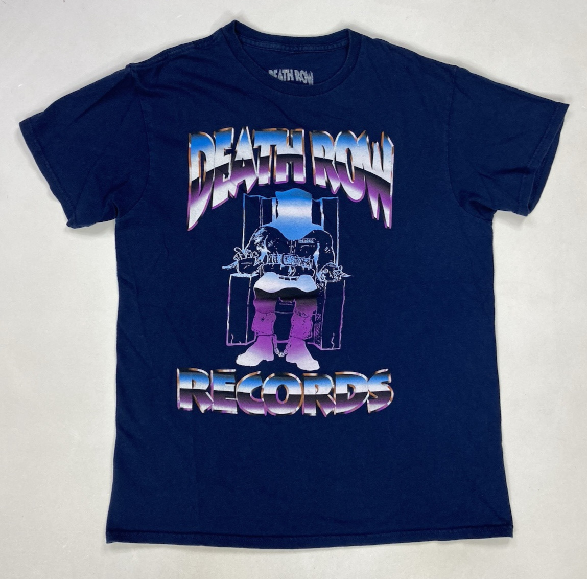 FILA T shirt grafica Death Row Records donna blu medio manica corta musica