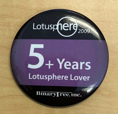 Lotus Notes - Lotusphere 2009 5+ Years Attendance Button