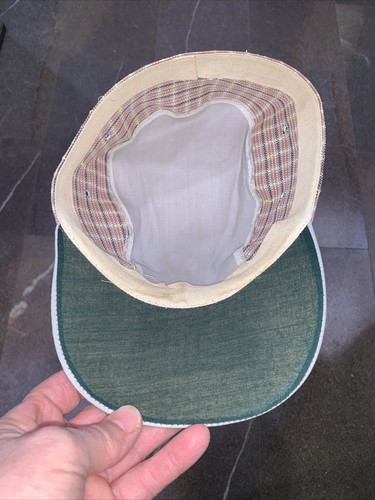 Vtg Men’s 30s-40s Mesh Light Weight Plaid Vented BALL CAP Hat 7 1/8 Med-Lg - Picture 7 of 10