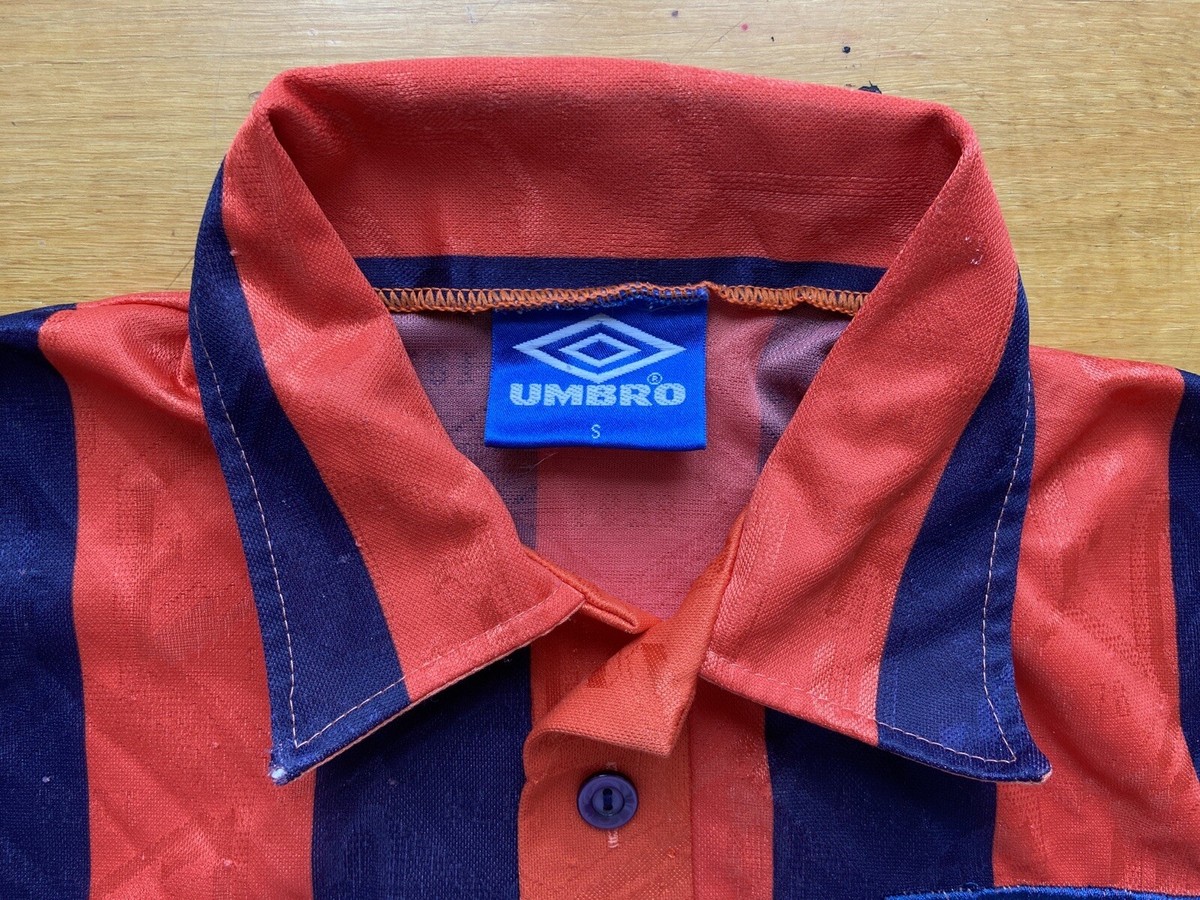 EVERTON 1993 1994 AWAY FOOTBALL SHIRT SOCCER JERSEY UMBRO sz S RED