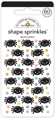 Doodlebug Sprinkles Puffy Stickers Spooky Spiders Dots Smiles Repeats Halloween