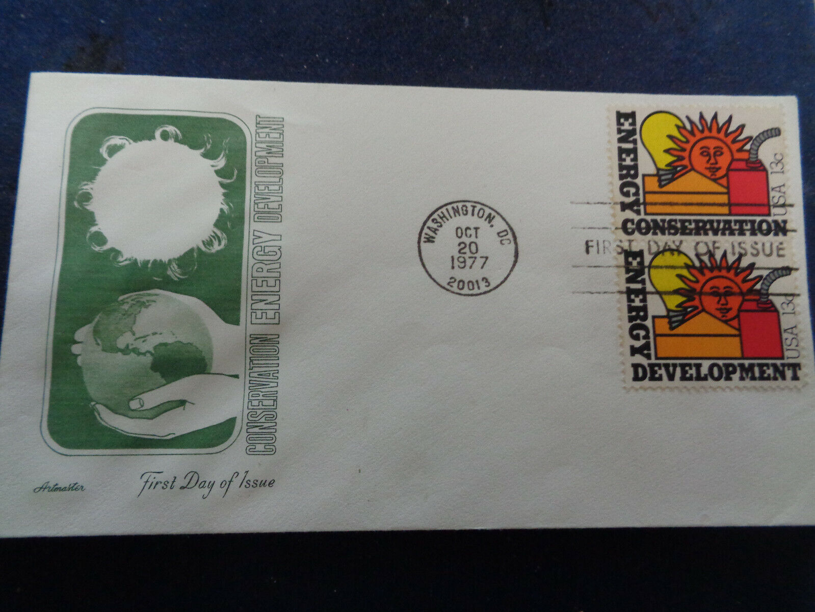 1723-1724 FDC 13c ENERGY PAIR ONE COVER ARTMASTER  CACHET U/A