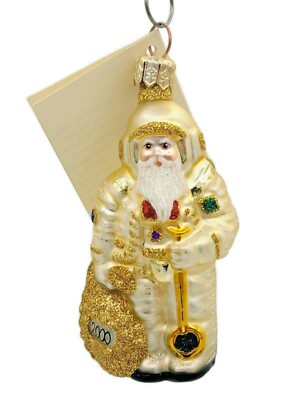 Patricia Breen Miniature Millennium Santa Gold Christmas Ornament Neiman Marcus