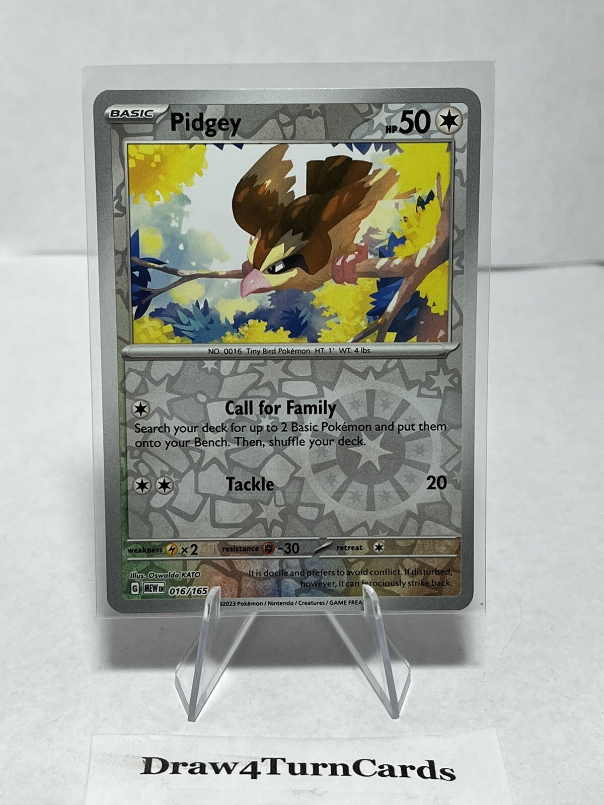 Pokemon 151 Pidgey 016/165 Reverse Holo Rare - NM/M