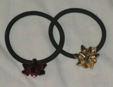 Holiday Bow Girls Hair Accessory Elastic Gymboree  Crazy 8  Red Gold