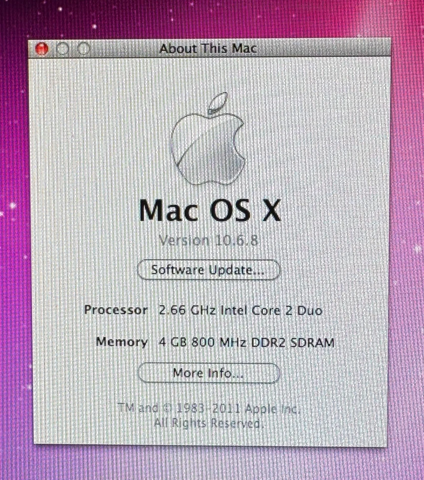 Apple iMac 20-inch August 2008 2.66GHz Intel Core 2 Duo (MB324LL/A) w/Rosaetta - Image 2 of 3