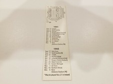 Army 1991 & 1992 College Football Schedule Ticket
