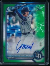 CURTIS MEAD AUTO 1st 2022 Bowman Chrome Autograph GREEN REFRACTOR #/99 Rookie RC