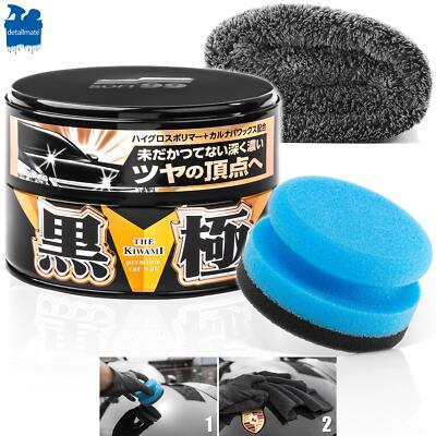 Auto Hartwachs Soft99 The Kiwami Dark + Handpolierschwamm soft + Mikrofasertuch