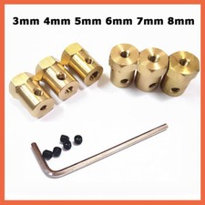 Brass Hexagon Motor Coupling Rigid Gear Motor Shaft Coupler for RC Car 3mm-8mm