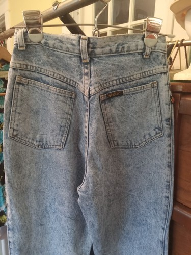Vintage 80's Sasson High Waist Jeans Acid Washed Heart Ankle Tween Youth Size 7 - Picture 11 of 13