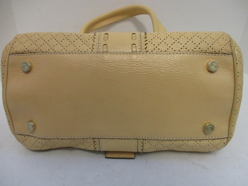 CELINE 'Ella' peach perforated leather frame satchel bag Small - Picture 4 of 12