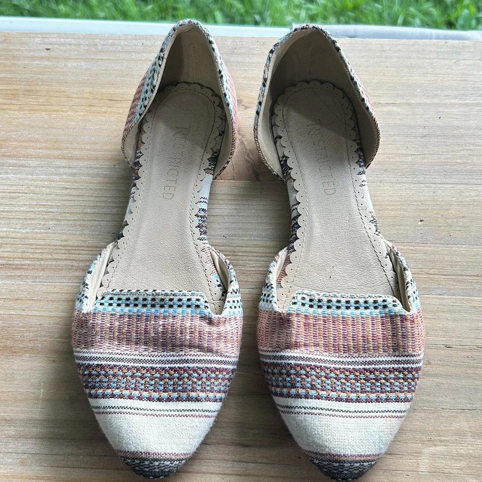 Pisos de ballet restringidos para mujer talla 7,5 multicolor boho informales oficina vacaciones Foto 4 de 4