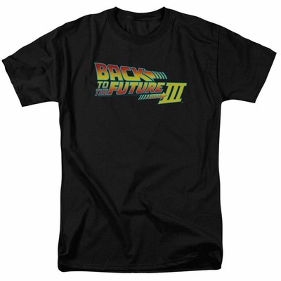 Back to the Future III Logo T Shirt Mens Licensed Retro Movie Tee Black