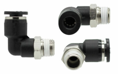 100 x 5/32'' OD x 1/8'' NPT Male Elbow One Touch Push to Connect Air Fitting