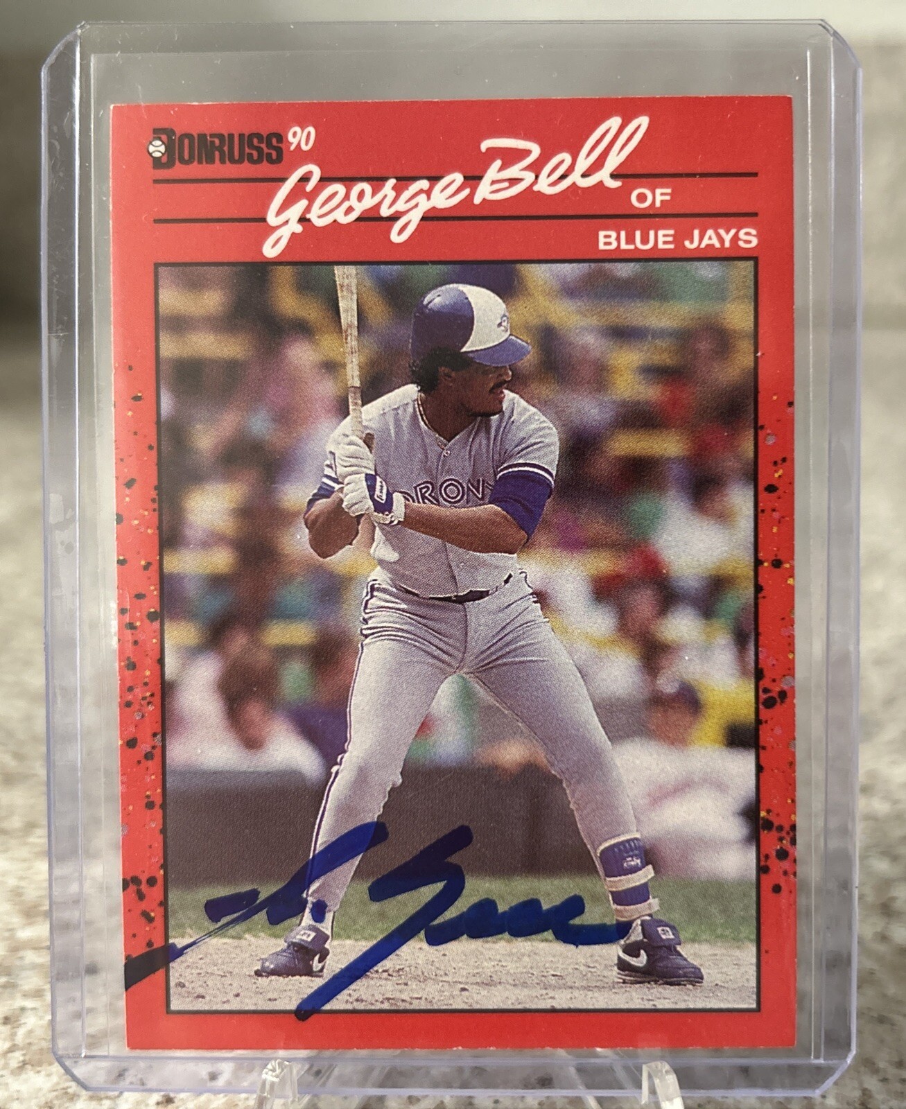 1990 Donruss George Bell Auto #206 Blue Jays - Historic Autographs Authenticated