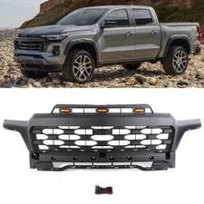Black Front Grille Fits For Chevrolet Chevy Colorado 2023-2025 Upper Grill W/Led
