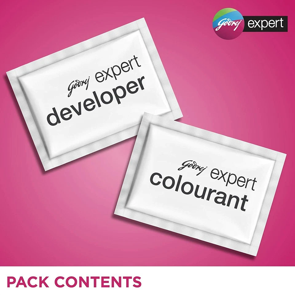 Color de cabello Godrej Expert Rich Crema (NEGRO NATURAL) 20 ML + 20 GM (paquete de 10) Foto 2 de 4