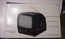 OLD VINTAGE B&W, 5 INCH STARLITE TELEVISION in Original Box Has AM & FM Radio