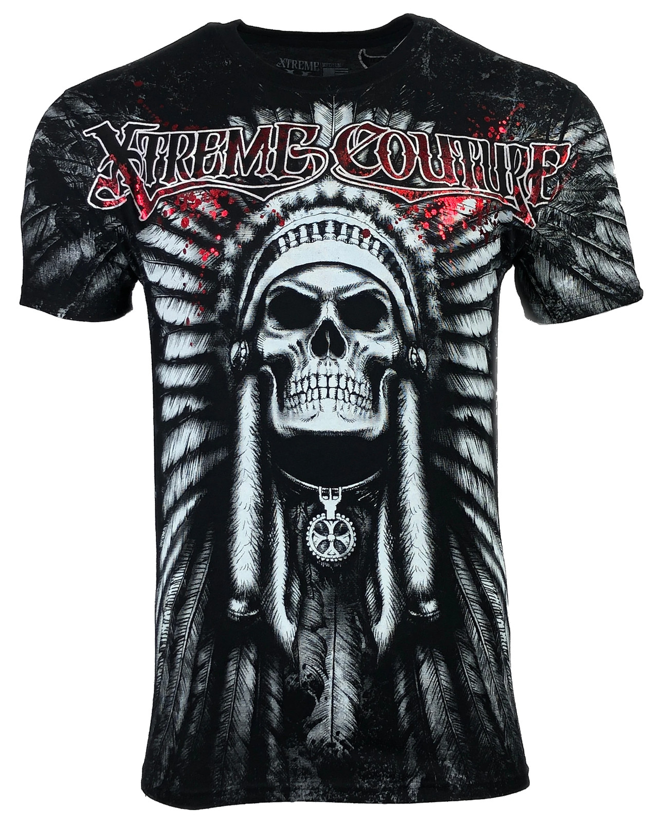 Мужская футболка XTREME COUTURE by AFFLICTION с черной татуировкой PALA Skull S-5XL
