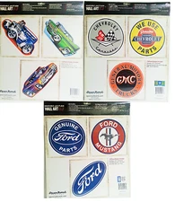 Removable wall art boys mens room hot rod cars sticker decal set of 3