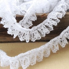 Skinny Lace Ruffle Edging Trimming Frill Pleated for Dress Craft Sewing