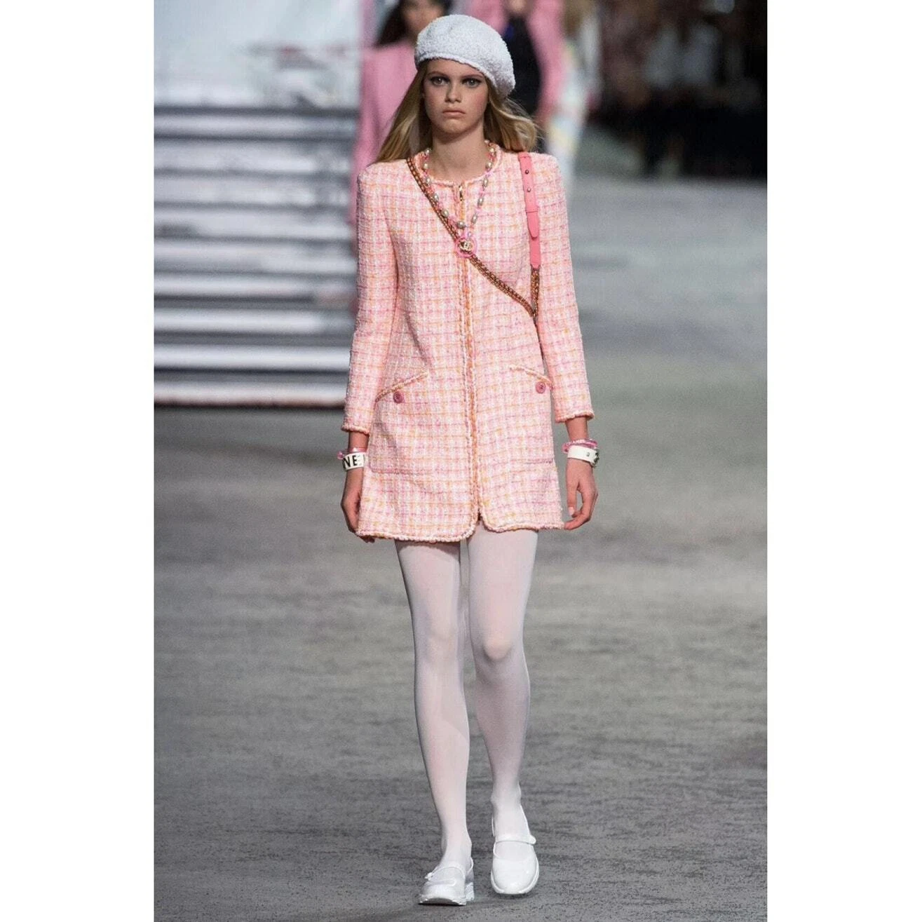 ☆PRE PROPRIETÀ☆2019 19C Abito Giacca in Tweed Chanel La Pausa FR 36 blu