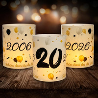 Seutgjie 12 Windlicht Tischdeko 20. Geburtstag JubiläUm Deko 2006-2026