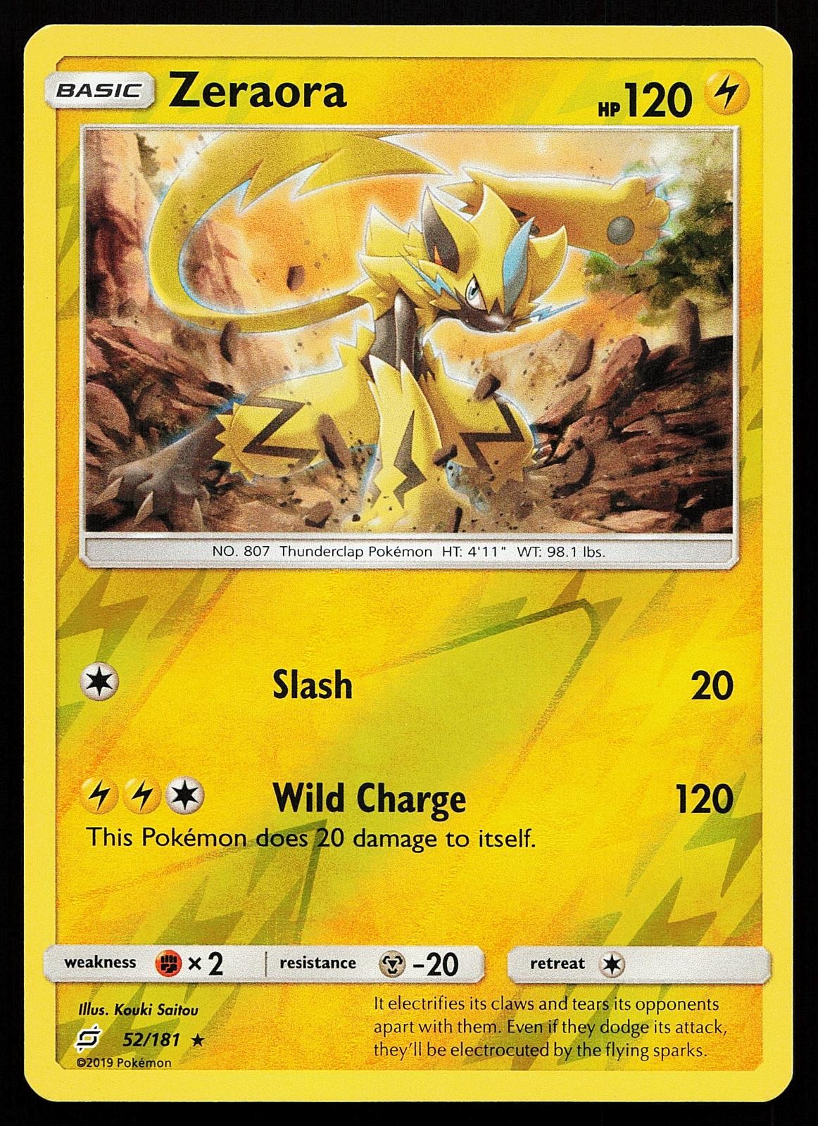 Zeraora 52/181 Reverse Holo Rare Team Up Pokemon Card