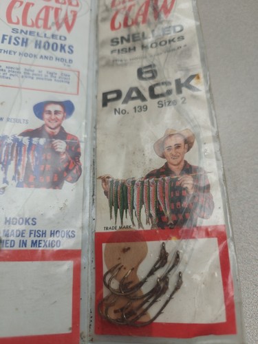 Vintage LOT 12 Eagle Claw SNELLED 60 HOOKS & Leaders in PACKAGES Assorted Sizes - Picture 7 of 21