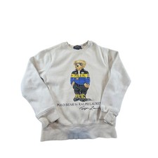 Polo Ralph Lauren Boys Cream Polo Bear Racing Sweatshirt S 8 Crewneck see desc