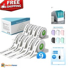 9 Rolls Compatible with Nelko P21 Label Maker Tape, 14X40Mm 0.55"X1.57" Self-A