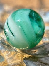 Vintage Akro Agate Transparent Swirl Slag Marble .63 Beautiful Mint Marbles