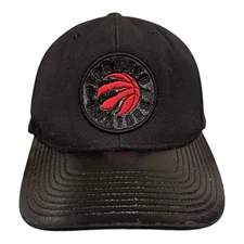 Toronto Raptors Mitchell & Ness Hat Mens OS Black Faux Leather Bill SnapBack NBA