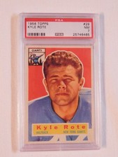 1956 Topps Football Kyle Rote PSA 7 NM New York Giants Card #29
