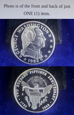 1982 George Washington 150th Anniversary 1 Troy Oz 999 Fine Silver Proof Round 95.00 per troy oz