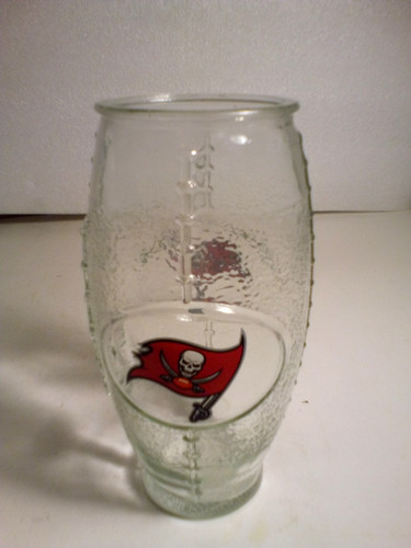 Pirates Football Shaped Clear Glass Tumblers Textured