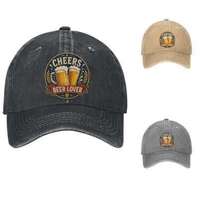 Cheers Beer Lover Baseball Cap Vintage Brewery Dad Hat