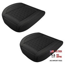 Luxury Faux Leather Car Seat Cover, Anti-Slip Waterproof Universal 2PCS Black