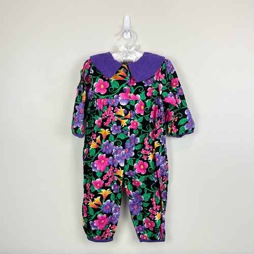 Vintage Baby Beluga New York Floral Jumpsuit & Bow 18 Months NWT