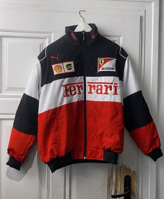 Ferrari Racing Jacke (Größe S) - Vintage Bomberjacke weiss