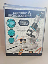 Kids Microscope Kit: 100X-1200X Magnification Science Toy  Lab Set