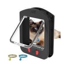 ALUMANI Cat Door with 2 Magnetic Keys for Exterior or Interior Door 4 Way Lock