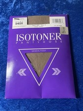 Isotoner Pantyhose Silky Sheer Sandalfoot Camel Size 2 New