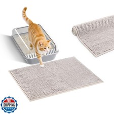 Pieviev Chenille Cat Litter Mat for Litter Box, 28"x22" Soft Ultra Absorbent